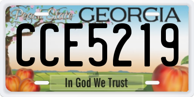 GA license plate CCE5219