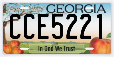 GA license plate CCE5221