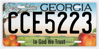 GA license plate CCE5223