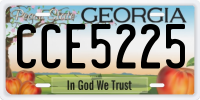 GA license plate CCE5225