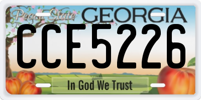 GA license plate CCE5226