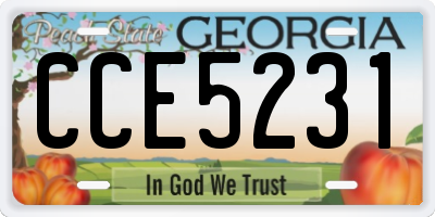 GA license plate CCE5231