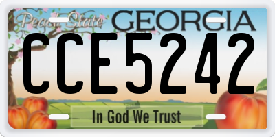 GA license plate CCE5242