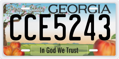 GA license plate CCE5243