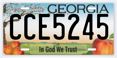 GA license plate CCE5245