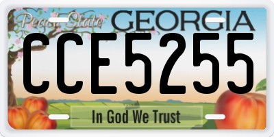 GA license plate CCE5255