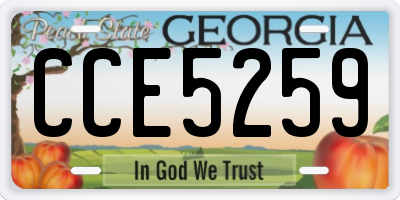 GA license plate CCE5259