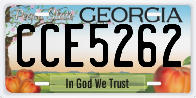 GA license plate CCE5262