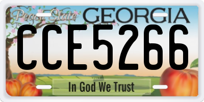 GA license plate CCE5266