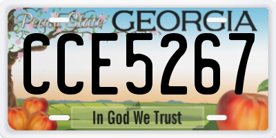 GA license plate CCE5267