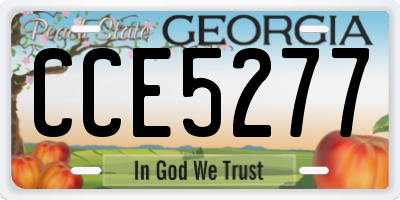 GA license plate CCE5277