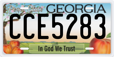 GA license plate CCE5283