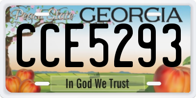 GA license plate CCE5293