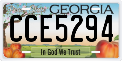 GA license plate CCE5294