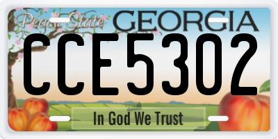 GA license plate CCE5302
