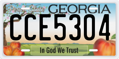 GA license plate CCE5304