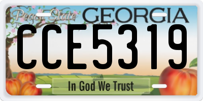 GA license plate CCE5319