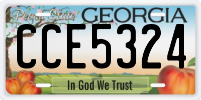 GA license plate CCE5324