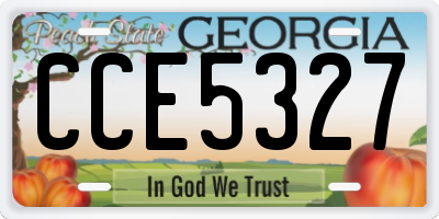 GA license plate CCE5327