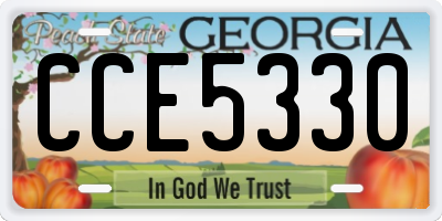 GA license plate CCE5330