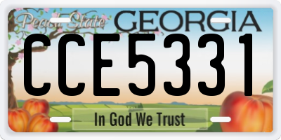 GA license plate CCE5331