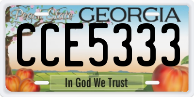 GA license plate CCE5333