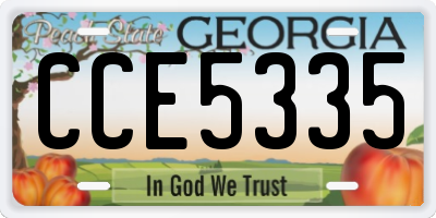 GA license plate CCE5335