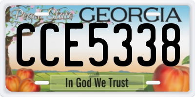 GA license plate CCE5338
