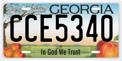 GA license plate CCE5340