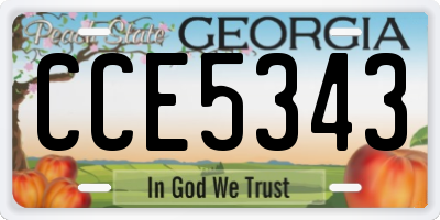 GA license plate CCE5343