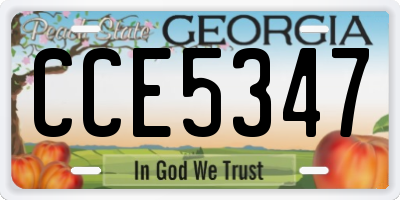 GA license plate CCE5347