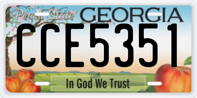 GA license plate CCE5351