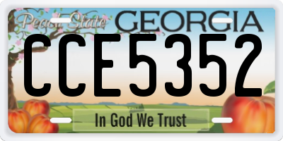 GA license plate CCE5352