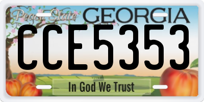 GA license plate CCE5353