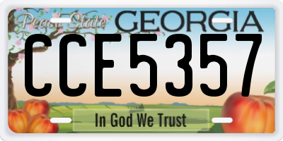 GA license plate CCE5357