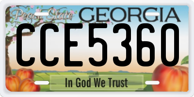 GA license plate CCE5360
