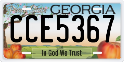 GA license plate CCE5367