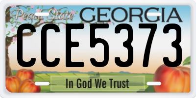 GA license plate CCE5373