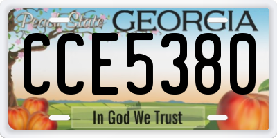 GA license plate CCE5380