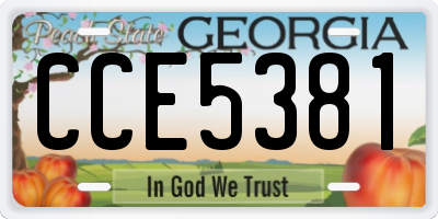 GA license plate CCE5381