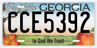 GA license plate CCE5392