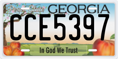 GA license plate CCE5397