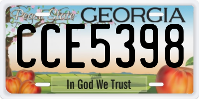 GA license plate CCE5398