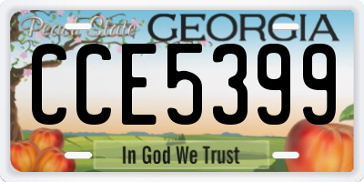 GA license plate CCE5399