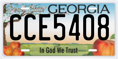 GA license plate CCE5408