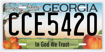GA license plate CCE5420