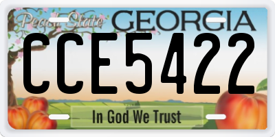 GA license plate CCE5422