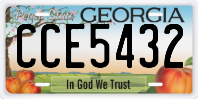 GA license plate CCE5432