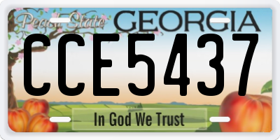 GA license plate CCE5437