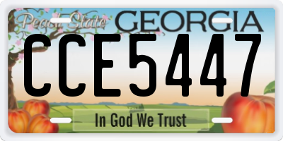 GA license plate CCE5447